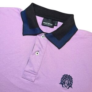 Maceoo Polo Mozart Angel Tip Dark Purple Shirt Mens 4/L Short Sleeve Lion Logo